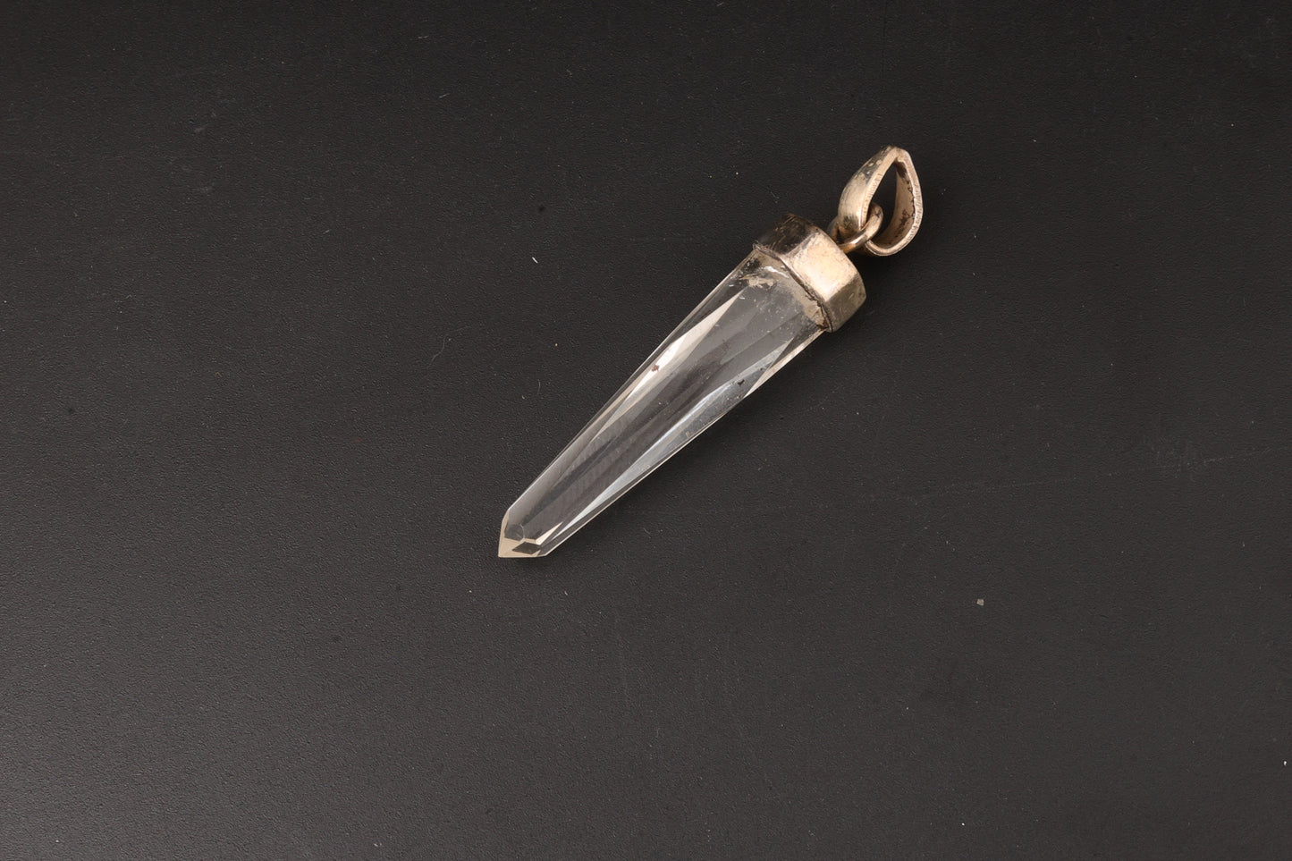 Clear Quartz Faceted Point Pendants