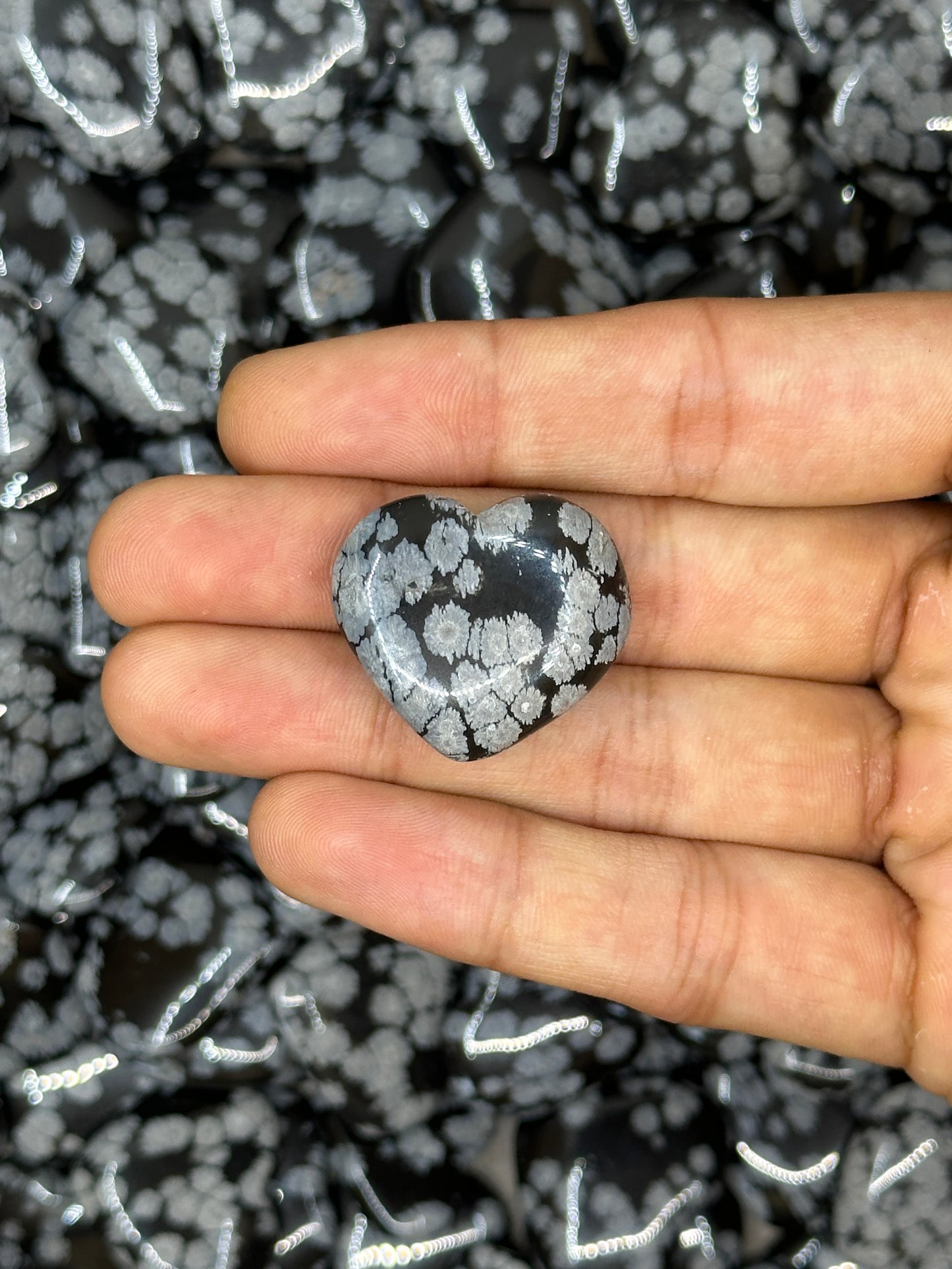 Mini Snowflake Obsidian Hearts image 6