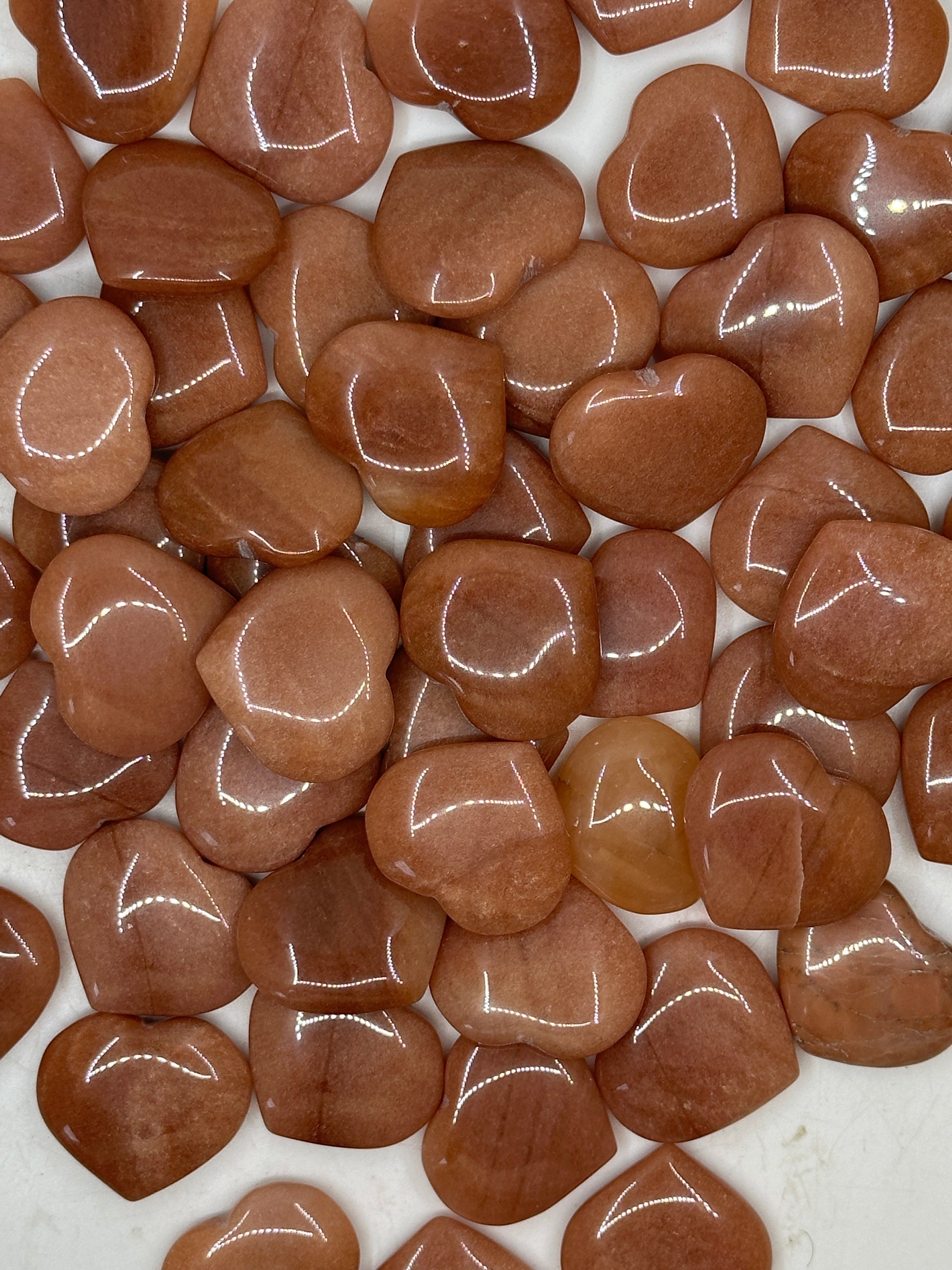 Mini Peach Moonstone Hearts image 1