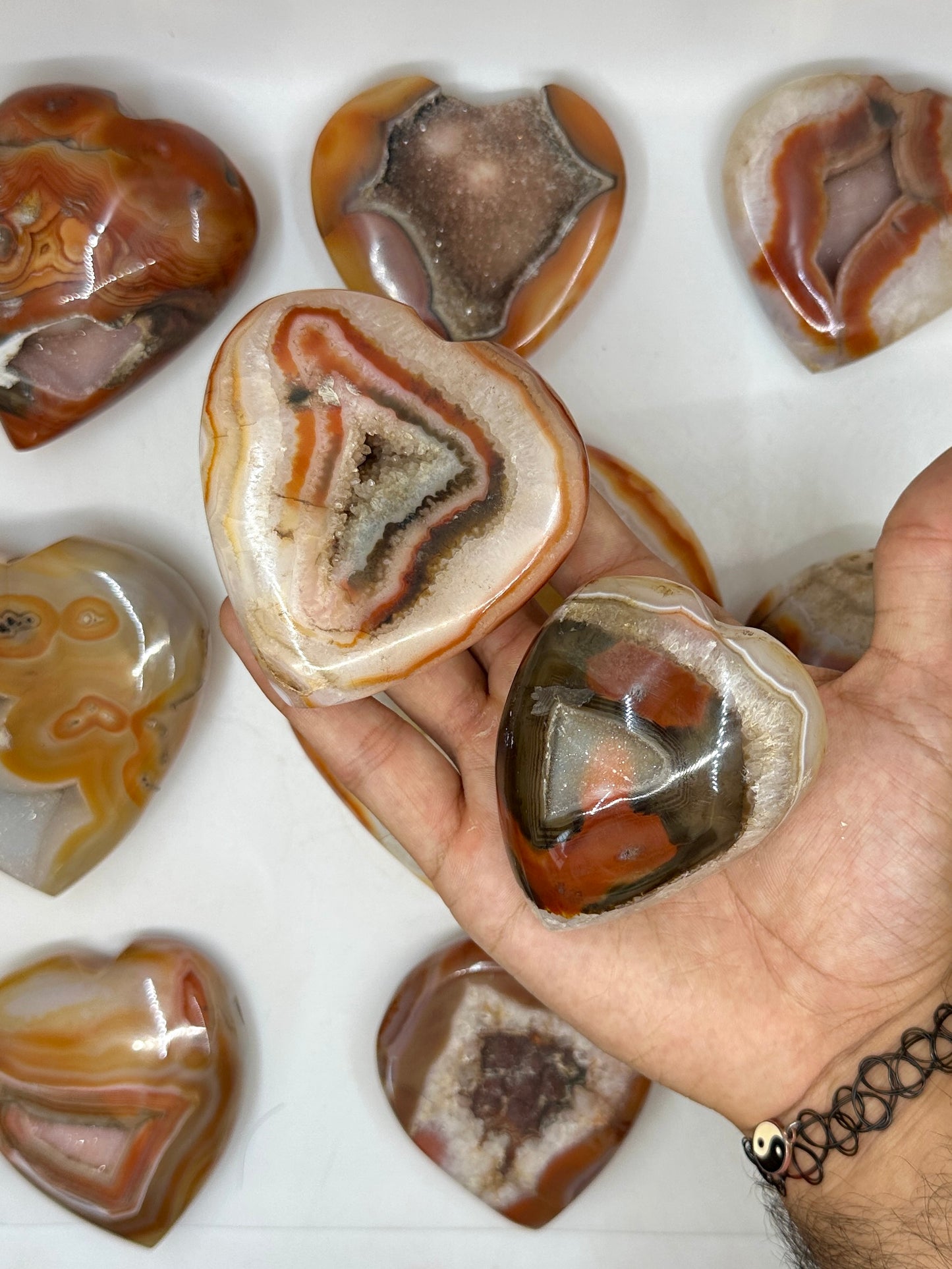 Druzy Carnelian Hearts image 0