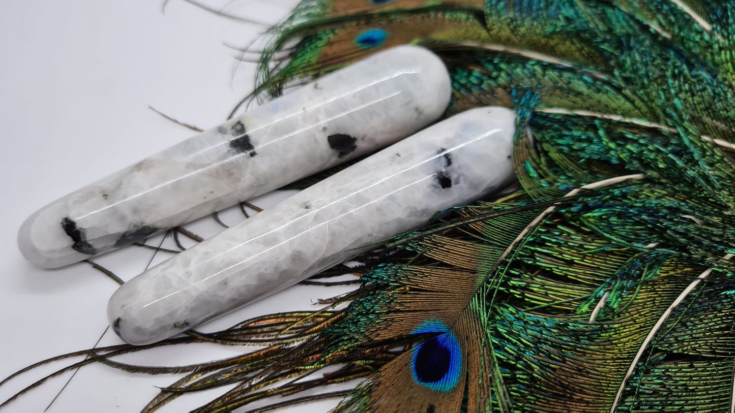 White Rainbow Moonstone Massagers image 0