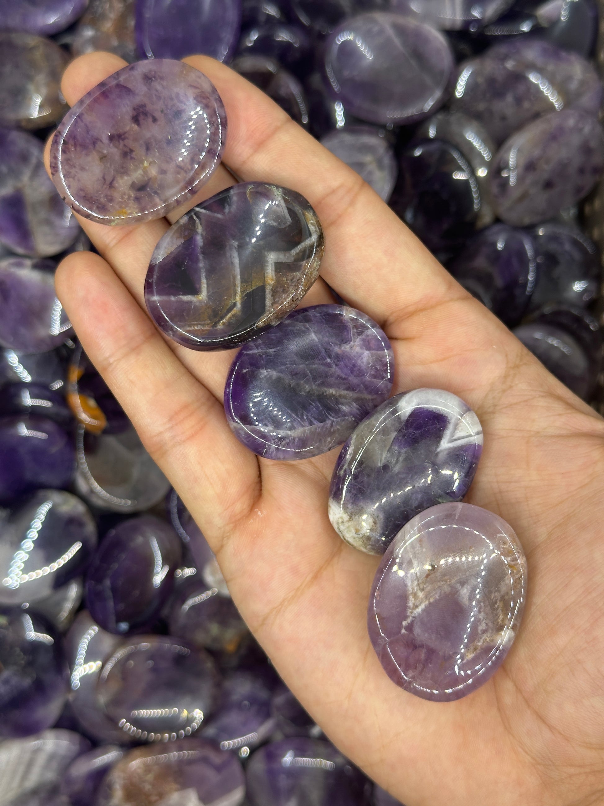 Chevron Amethyst Worry Stones image 7