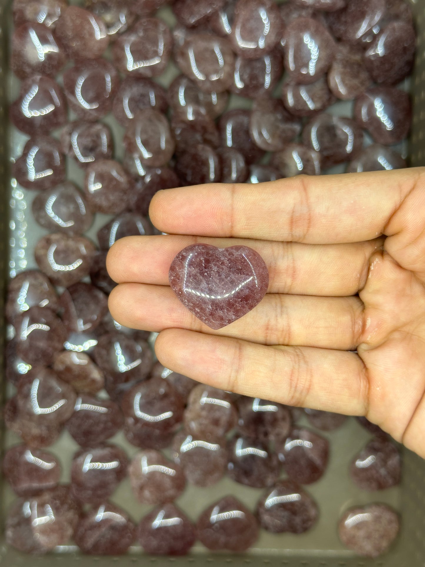 Mini Strawberry Quartz Hearts image 2