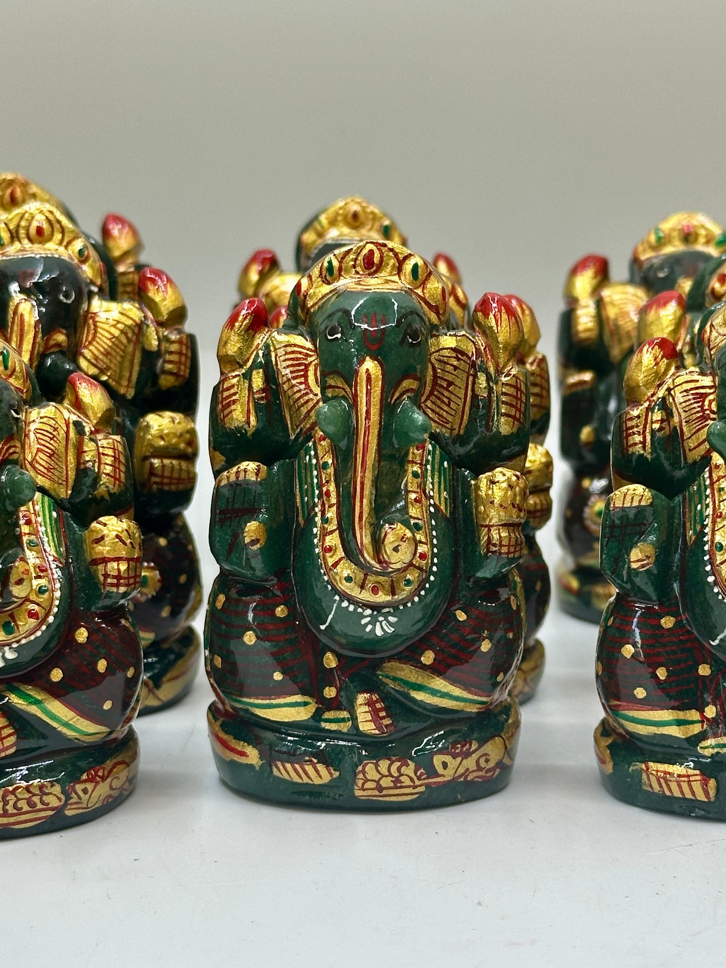 Green Aventurine Painted Ganesha image 7