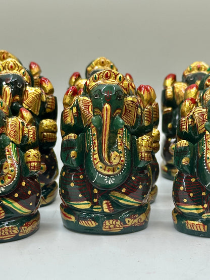 Green Aventurine Painted Ganesha image 7
