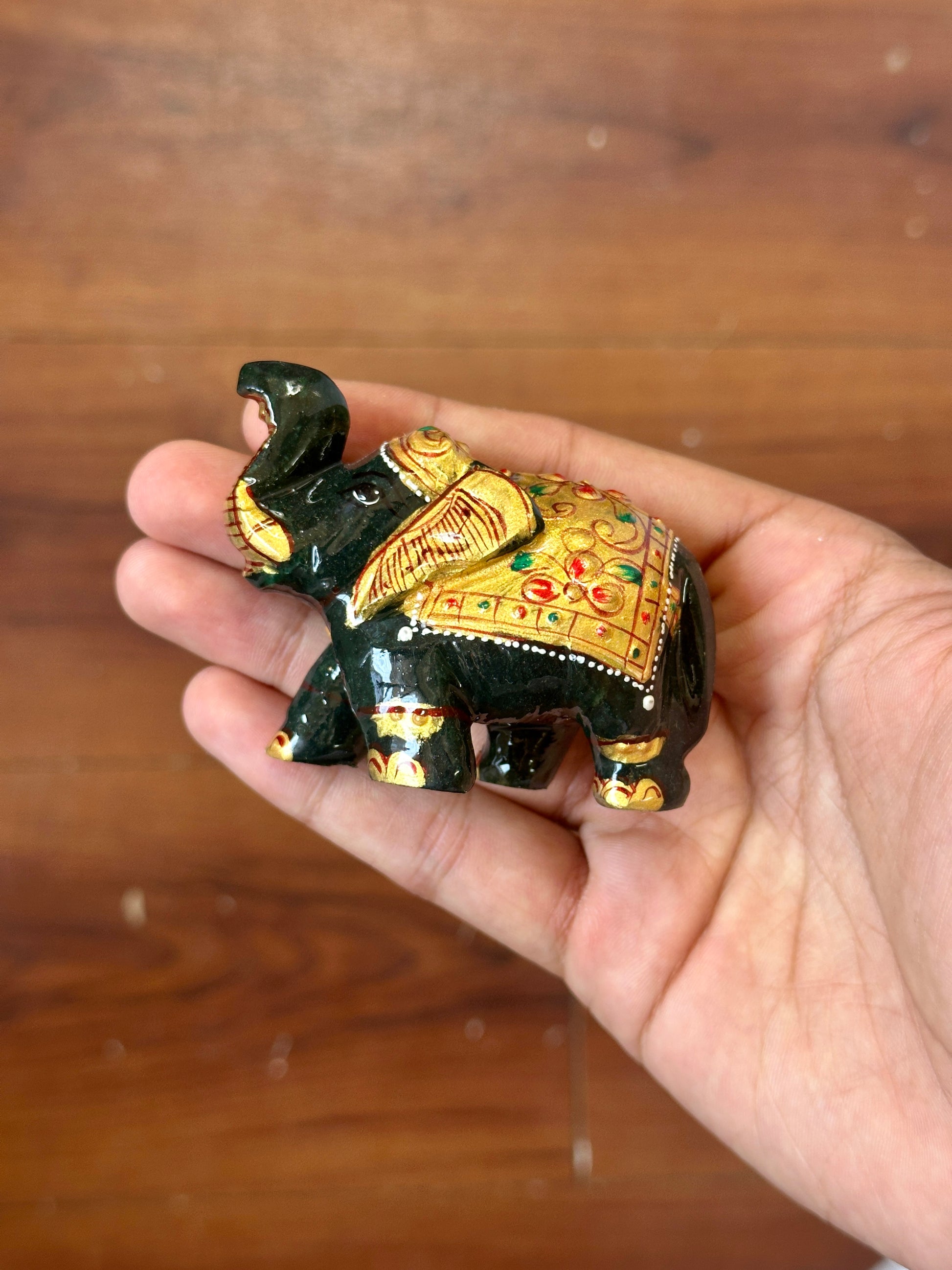 Green Aventurine Painting Elephant image 1