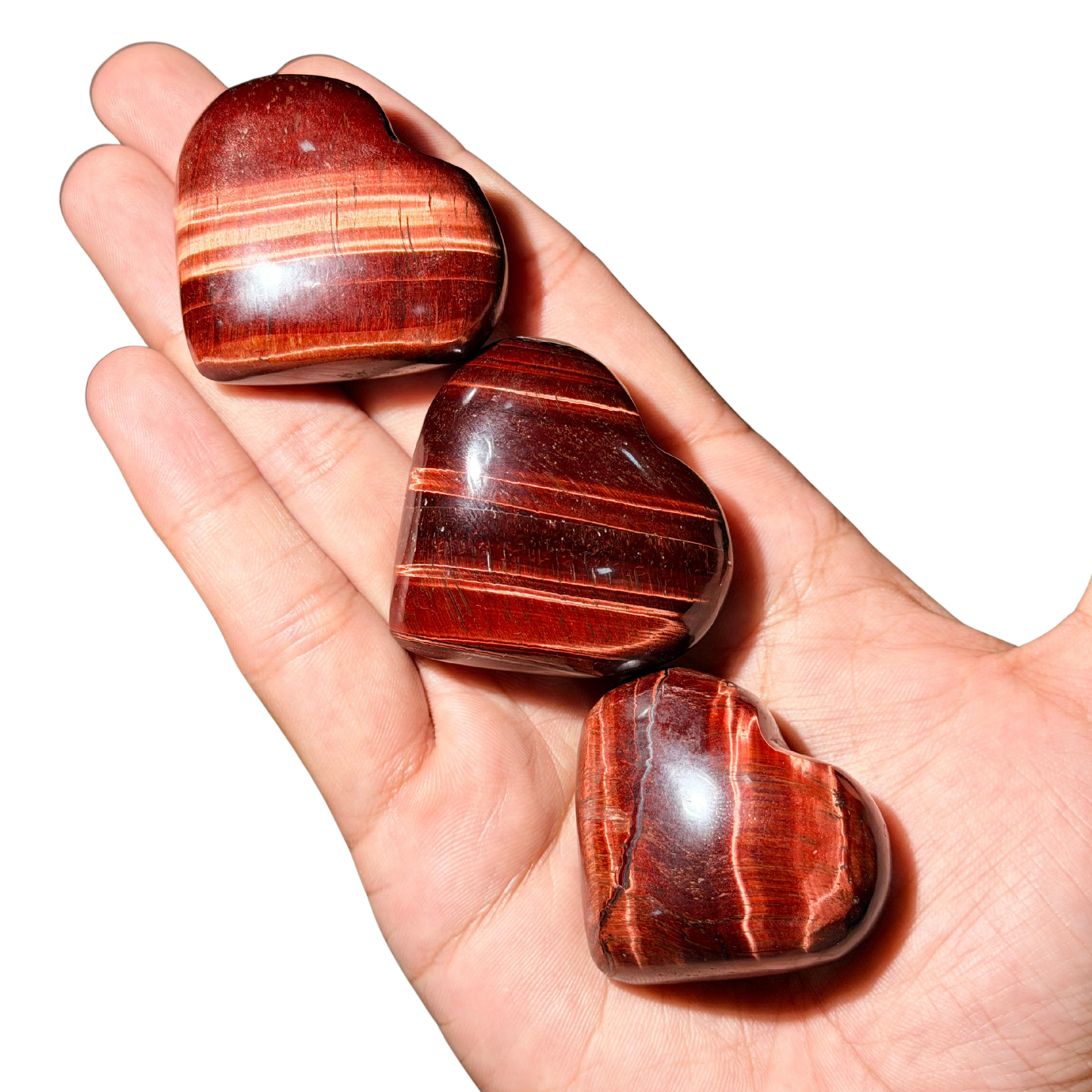 Red Tigers Eye Hearts  (1KG)