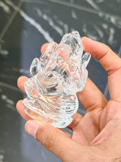 AAA Clarity Clear Quartz Ganesha