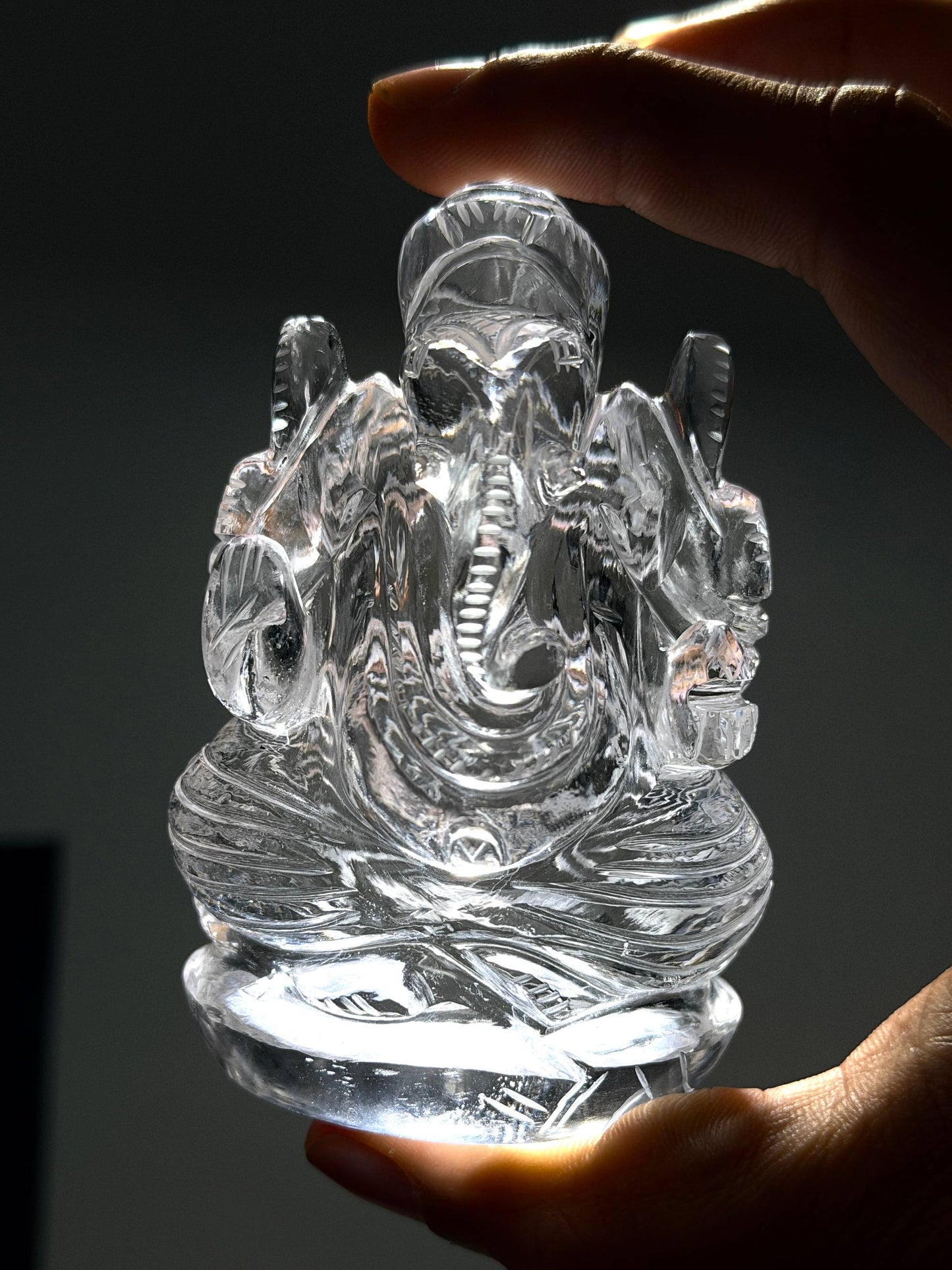 AAA Clarity Clear Quartz Ganesha