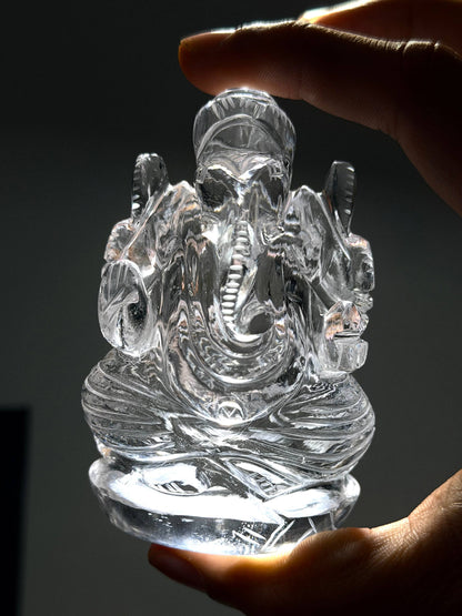 AAA Clarity Clear Quartz Ganesha