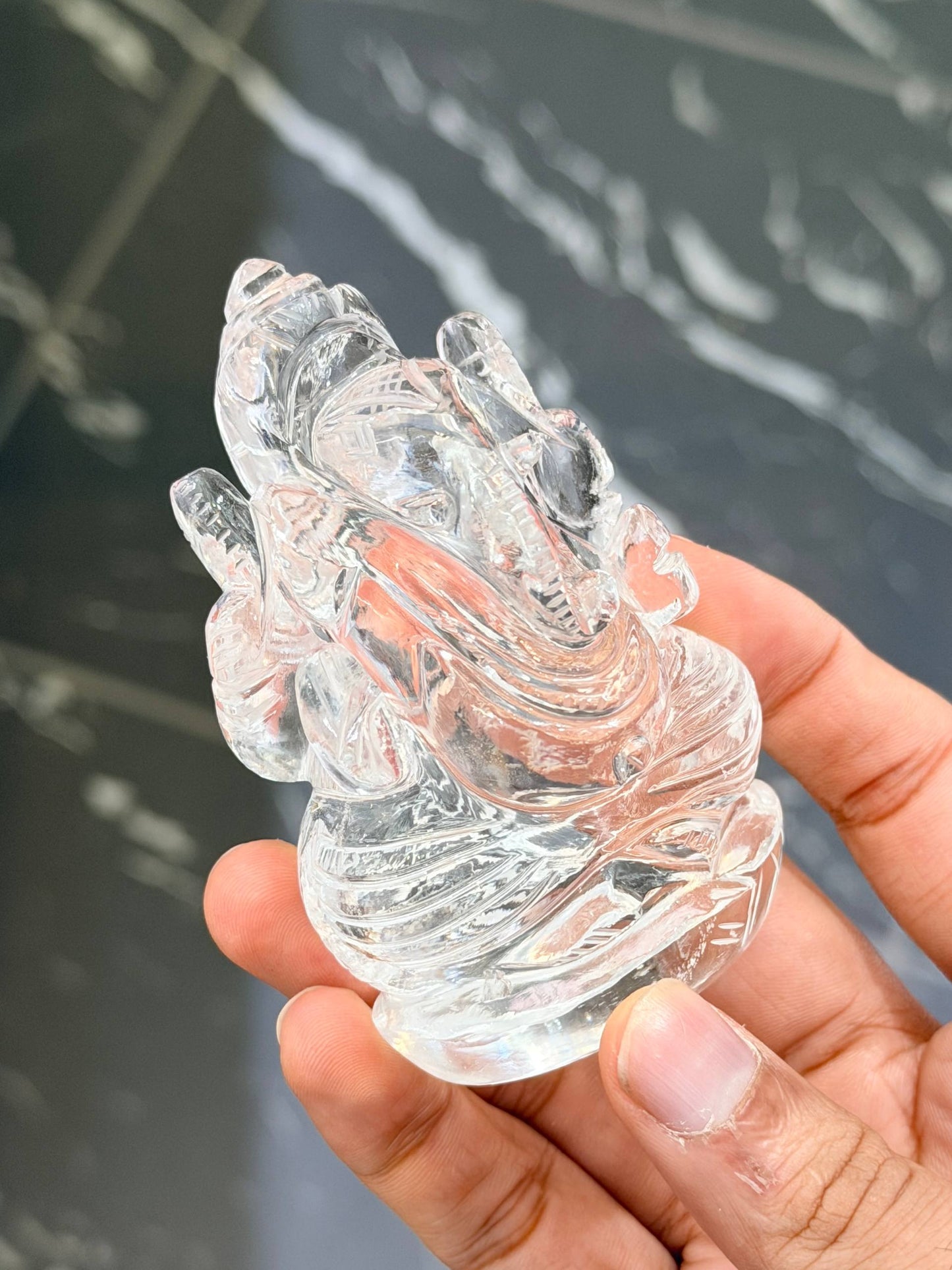 AAA Clarity Clear Quartz Ganesha