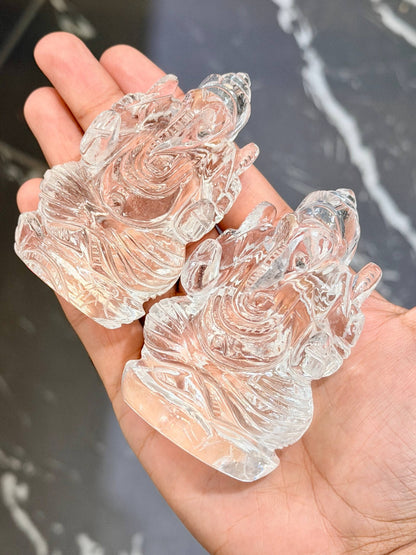 AAA Clarity Clear Quartz Ganesha