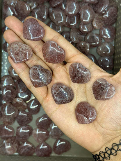Mini Strawberry Quartz Hearts image 0