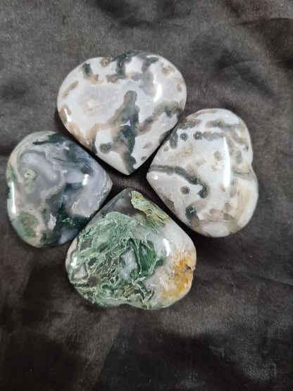 Moss Agate Hearts (Big Sized 50-55 mm) image 2