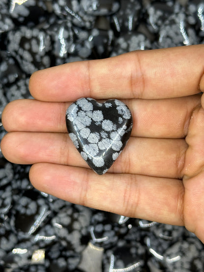 Mini Snowflake Obsidian Hearts image 1