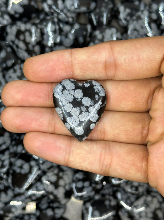 Mini Snowflake Obsidian Hearts image 1