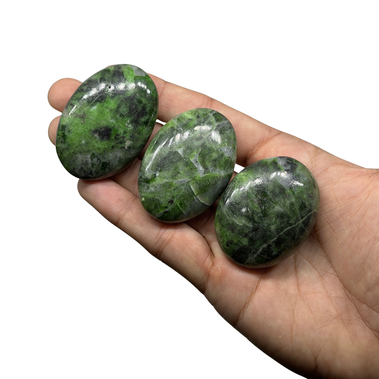 Chrome Diopside Palmstones image 0