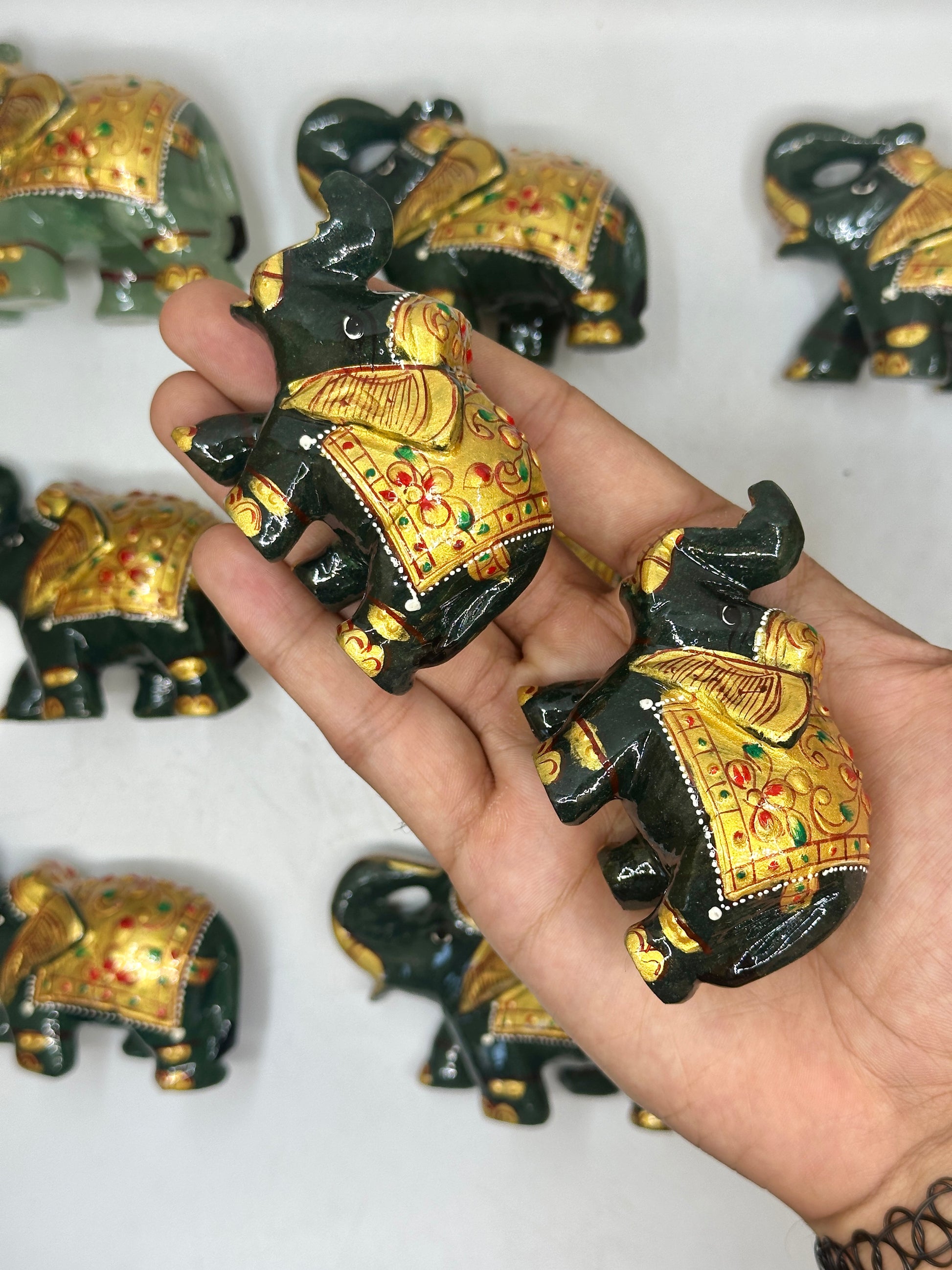Green Aventurine Painting Elephant image 4