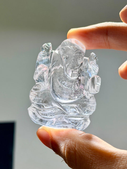 Clear Quartz Ganesha- 2 -2.5 inches
