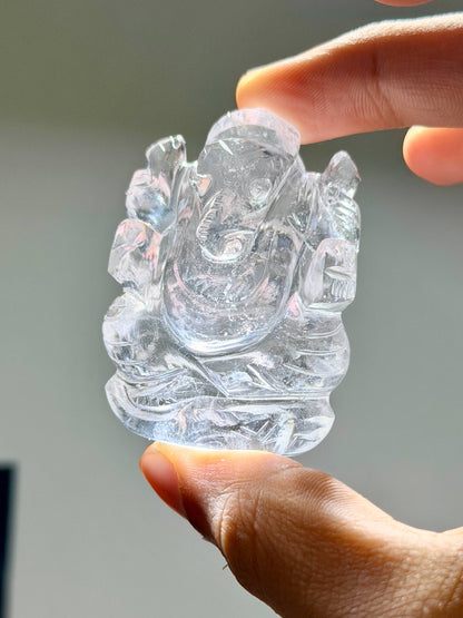 Clear Quartz Ganesha- 2 -2.5 inches