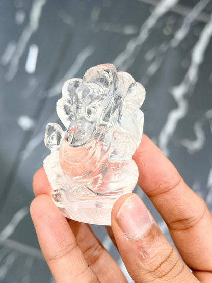 Clear Quartz Ganesha- 2 -2.5 inches