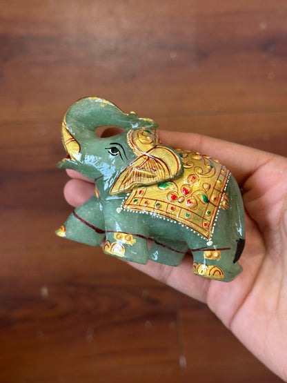 Green Aventurine Painting Elephant image 0