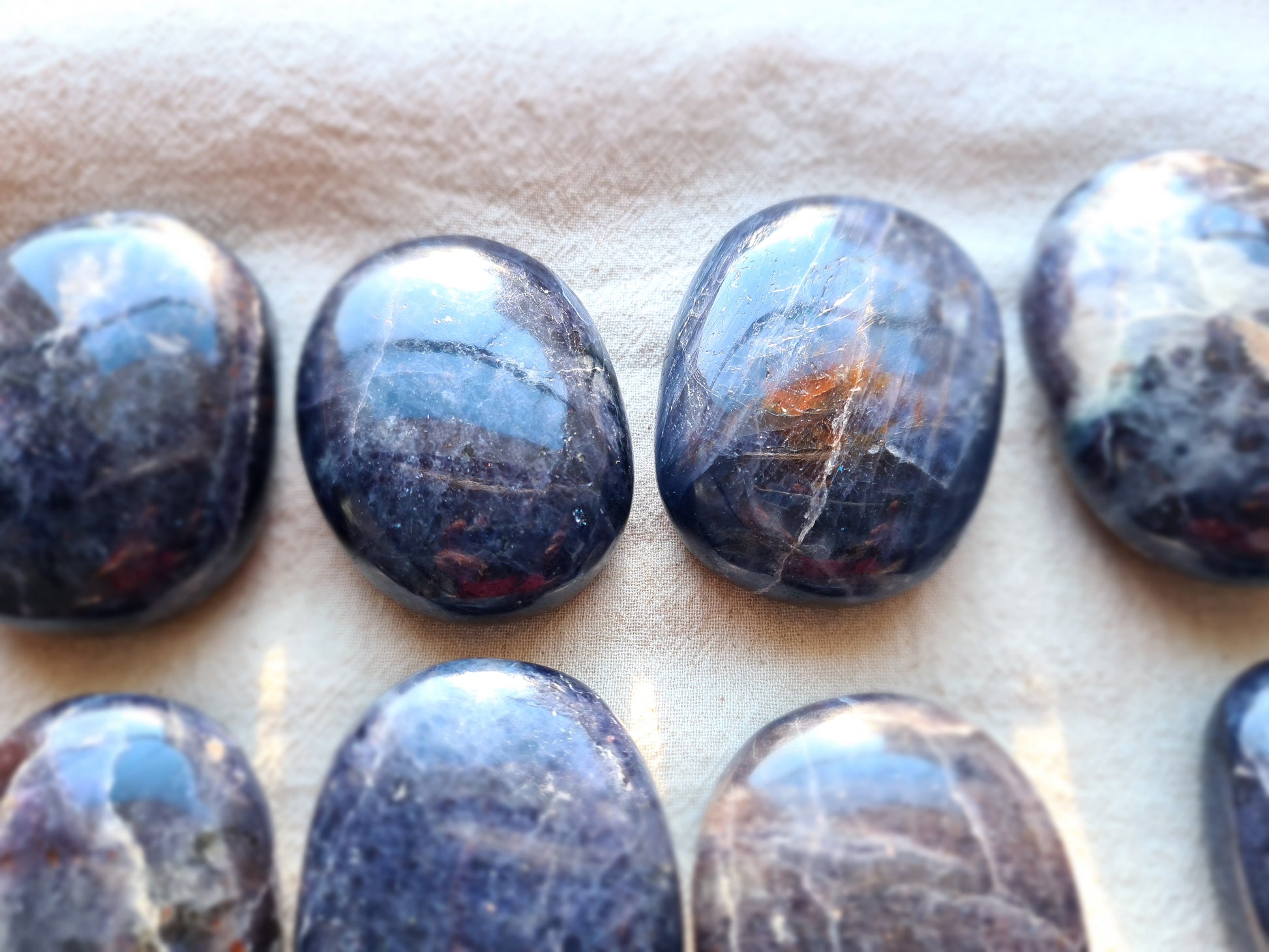 Iolite Sunstone Palm Stones image 1