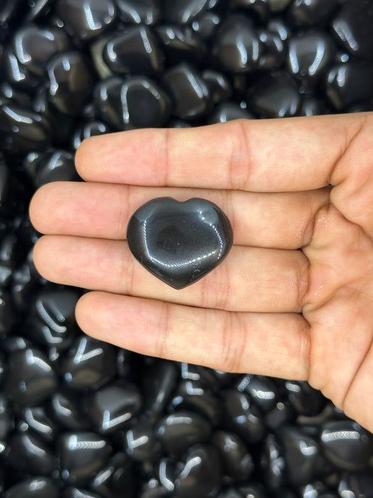 Mini Black Agate Hearts image 1