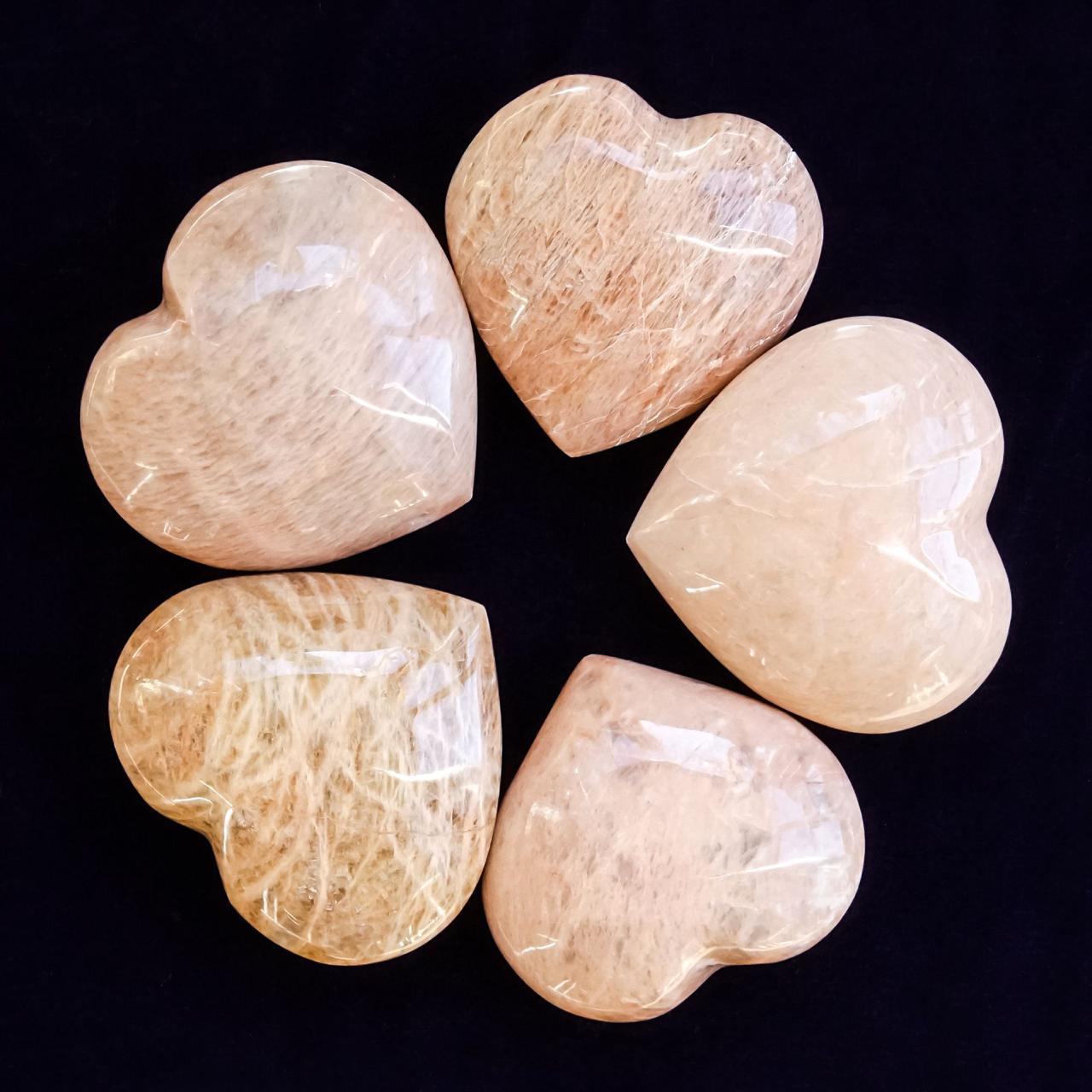 Orange Moonstone Hearts (Big Sized 50-55 mm) image 0