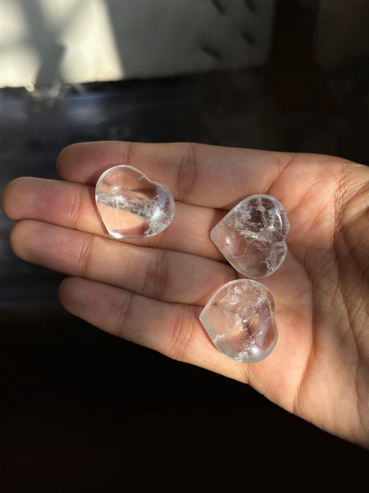 Mini Clear Quartz Hearts image 3
