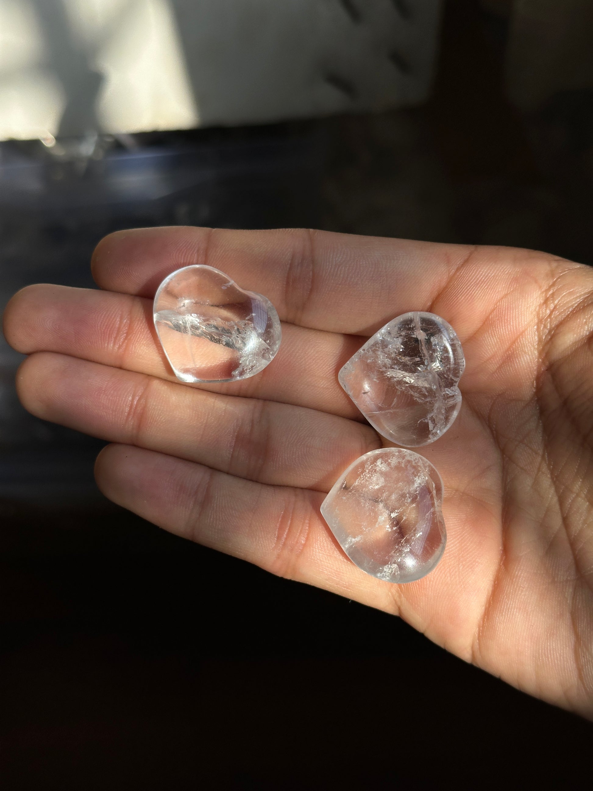 Mini Clear Quartz Hearts image 3