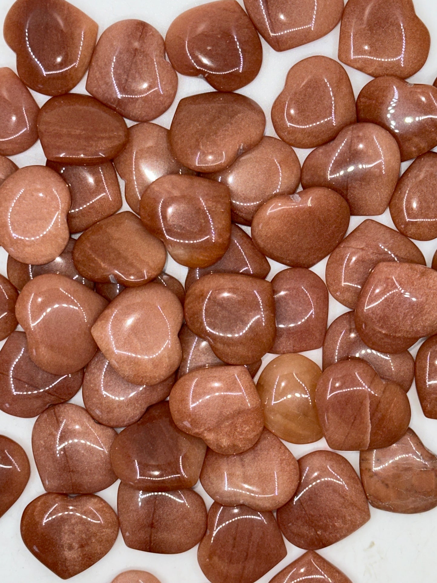 Mini Peach Moonstone Hearts image 3
