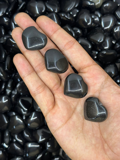 Mini Black Agate Hearts image 0