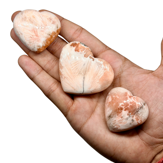 Pink Scolecite Hearts