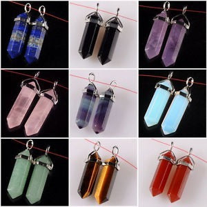 Double Terminated Stone Pendants image 1