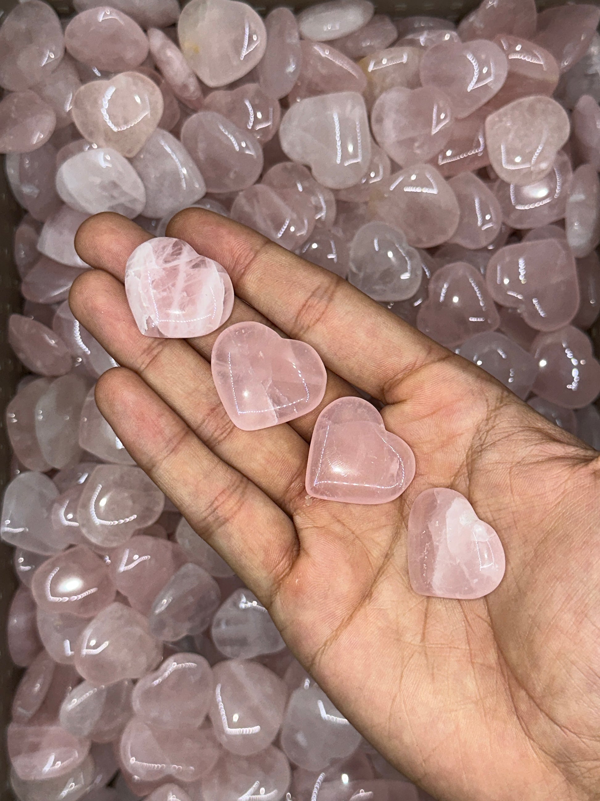 Mini Rose Quartz Hearts image 0