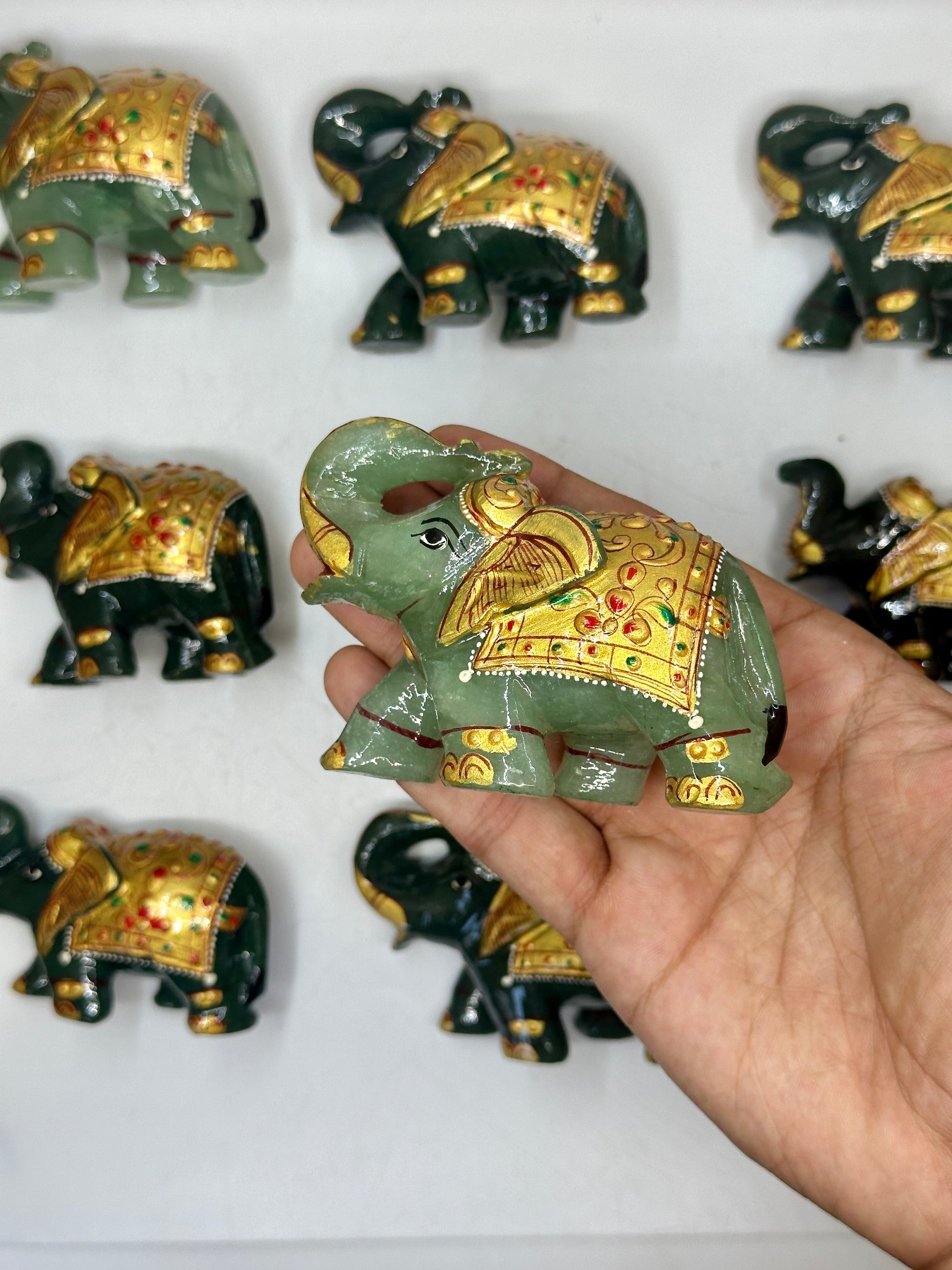 Green Aventurine Painting Elephant image 2