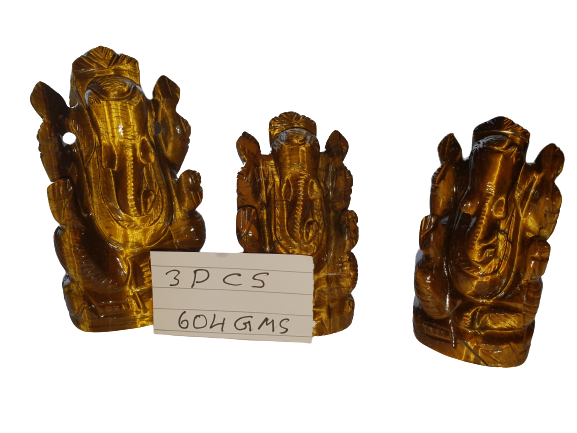 Tiger's Eye Mini Ganeshas image 0