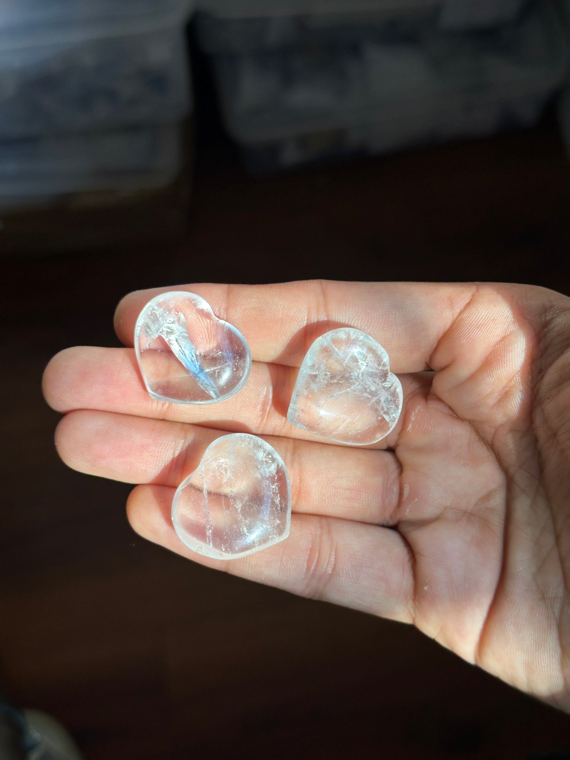 Mini Clear Quartz Hearts image 2
