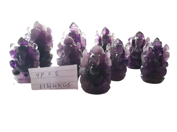 Mini Amethyst Ganeshas image 0