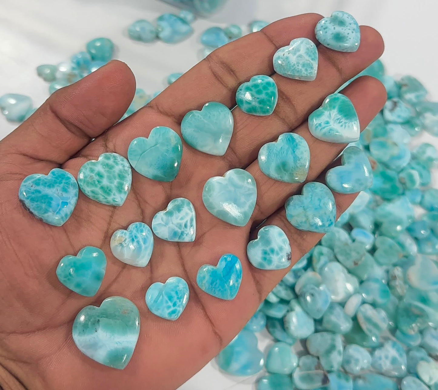 Larimar Hearts - 3 kg lot