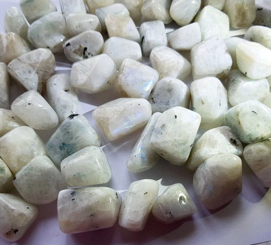 White Rainbow Moonstone Tumbled Stones image 1