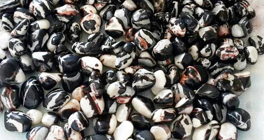 Black Zebra Agate Tumbled Stones image 0