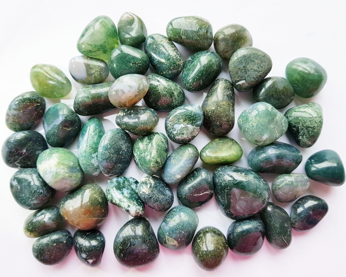 Moss Agate Tumbled Stones image 0