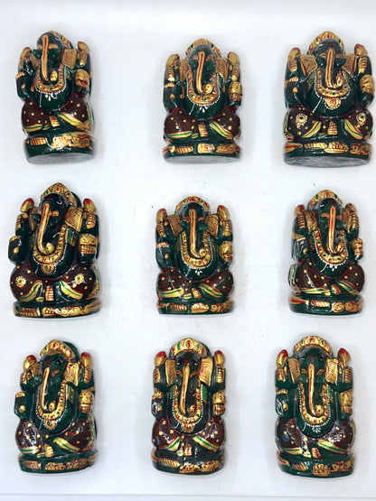 Green Aventurine Painted Ganesha image 4