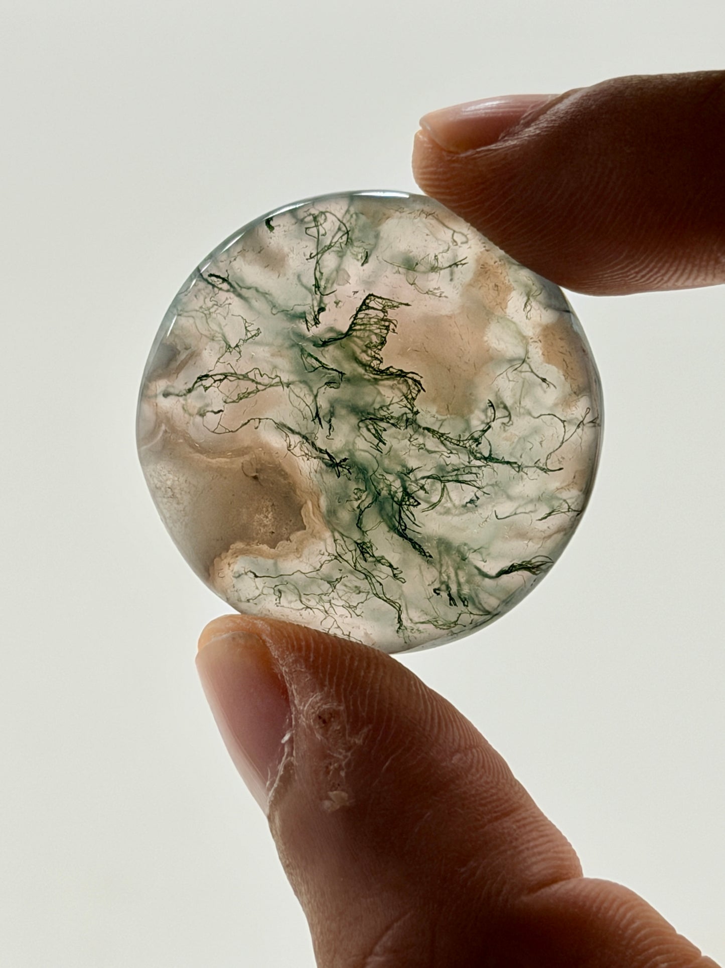 Moss Agate Flat Stone