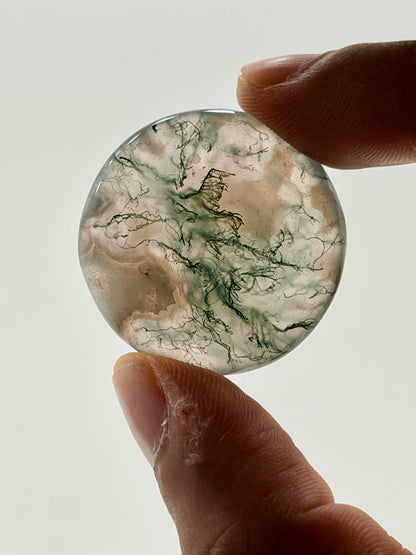 Moss Agate Flat Stone