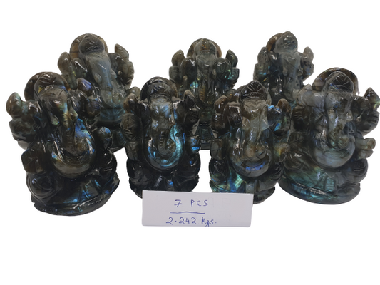 Mini Labradorite Ganeshas image 0