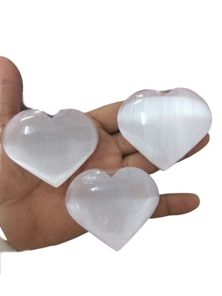 White Selenite Hearts (Big Sized 50-55 mm) image 0