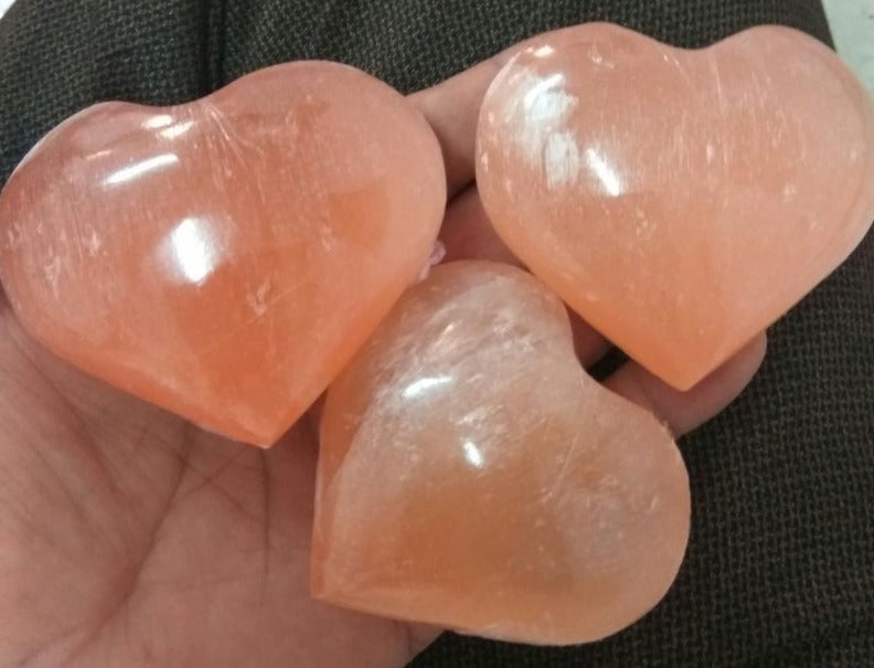 Orange Selenite Hearts (Big Sized 50-55 mm) image 0